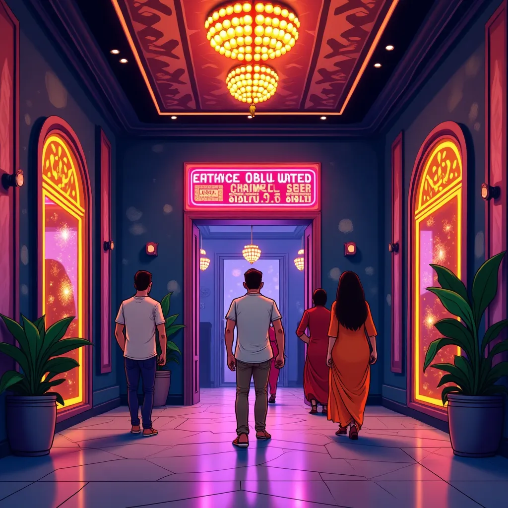 Lucky Block hero background with neon casino lights
